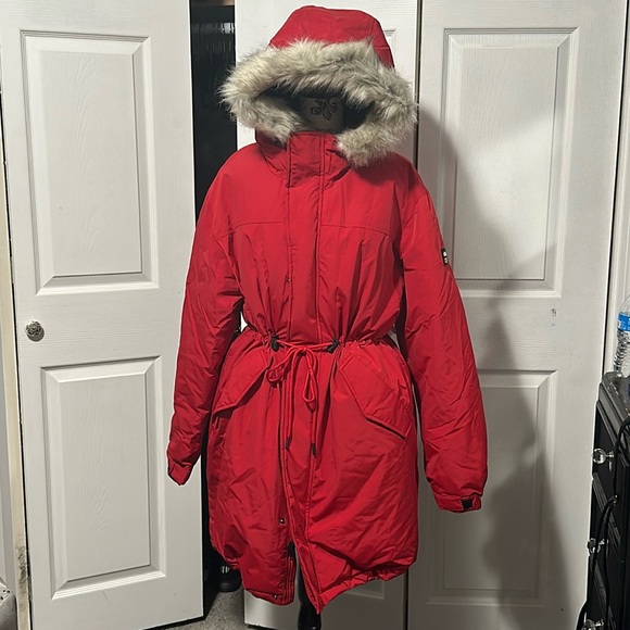 Zara Jackets & Blazers - Zara Denim Wear Red Winter Coat